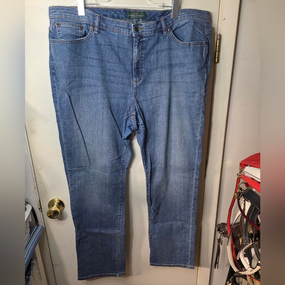 LRL Lauren Jeans Co Blue Denim Straight Leg Plus Size 20W